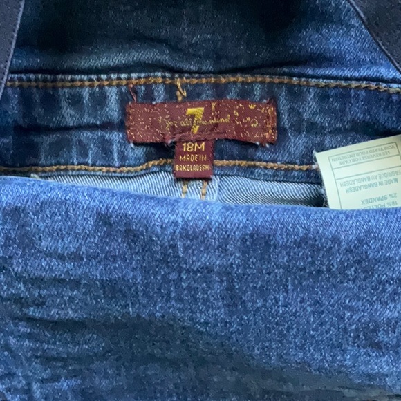 7 for all mankind jean bib overalls with elastic straps. 18m. - Picture 4 of 10